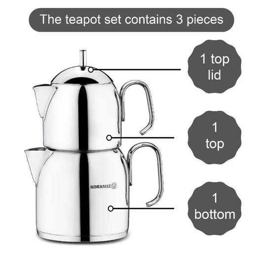 Korkmaz Pera Teapot 0.65Ltr+1.2Ltr A281