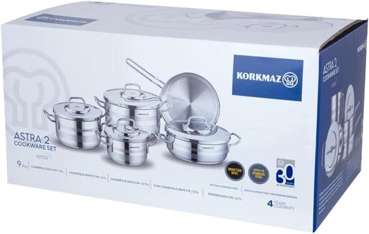 Korkmaz Astron 9 Pcs Cookware Set A2050