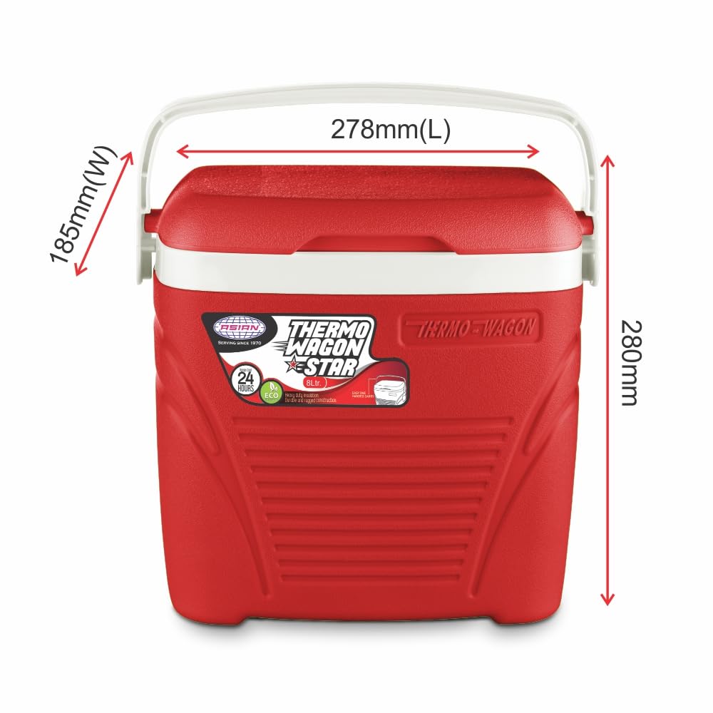 Asian Thermo Wagon Insulated Ice Cooler 8Ltr Red