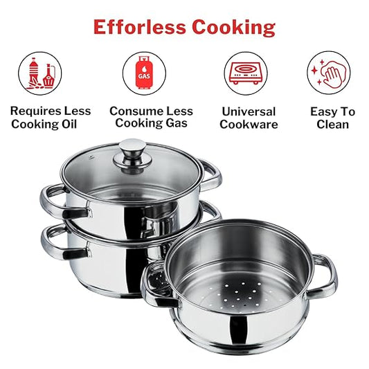 Vinod 3 Tier Steamer W/Lid 26Cm