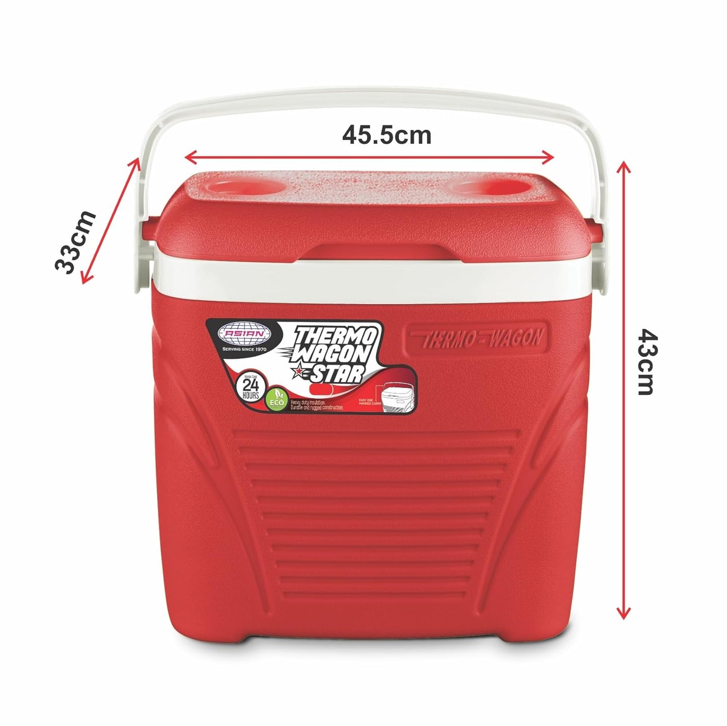 Asian Thermo Wagon Insulated Ice Cooler 28Ltr Red