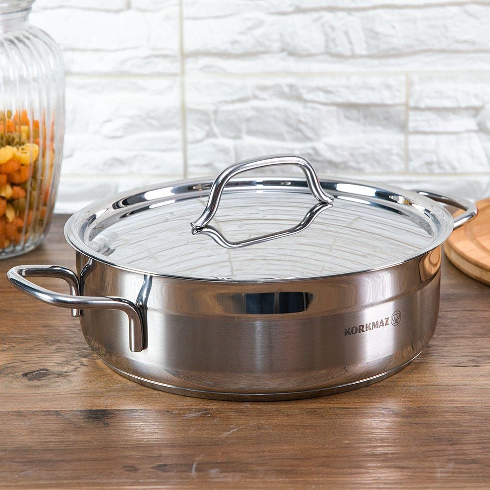 Korkmaz Alfa Low Casserole 24X8Cm-3.5 Ltr