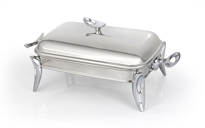 Mat Steel Silver Rectangle Chafing Dish W/Warmer Small
