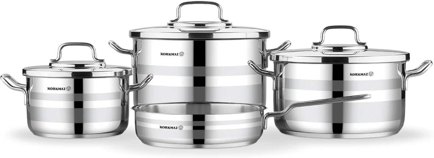 Korkmaz A2054 Astron 7 Pcs Cookware Set