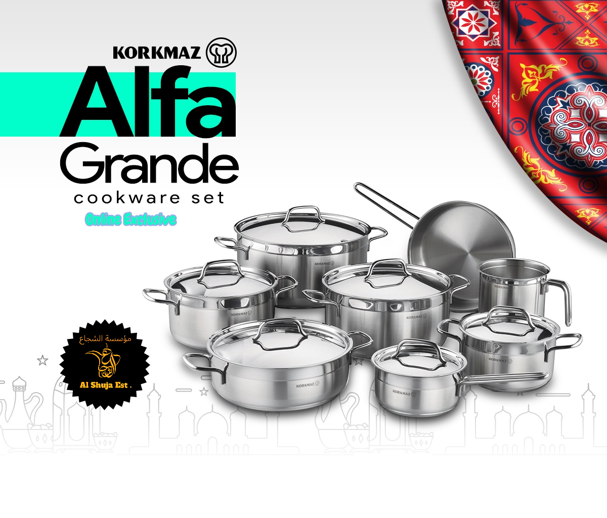 Korkmaz A1089 Alfa Grande 14Pcs Cookware Set