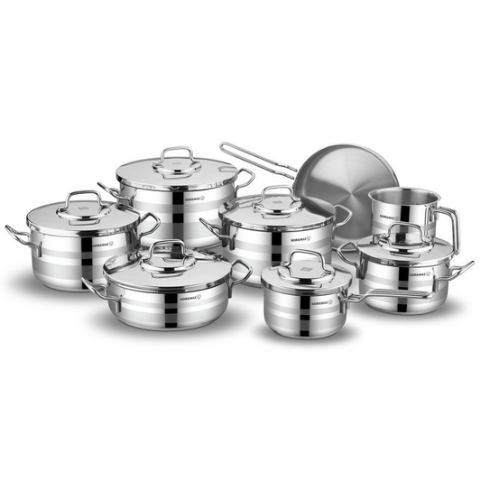 Korkmaz A2053 Astron 14 Pcs Cookware Set – Stainless Steel | Kuwait