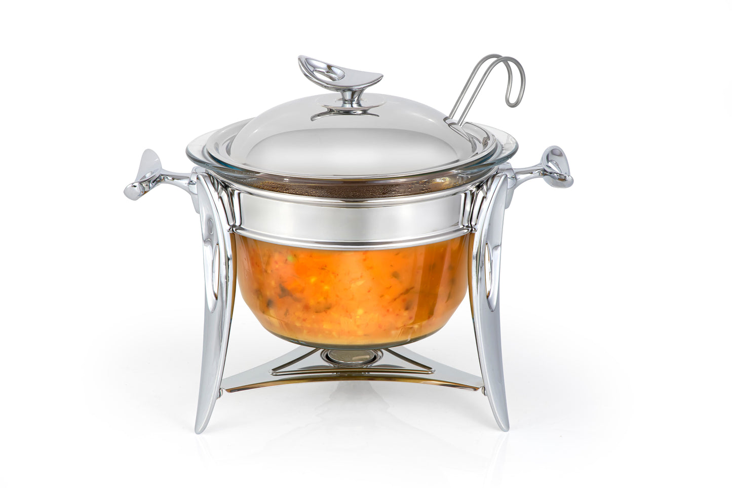 Mat Steel Silver Chafing Dish W/Warmer Soup Warmer