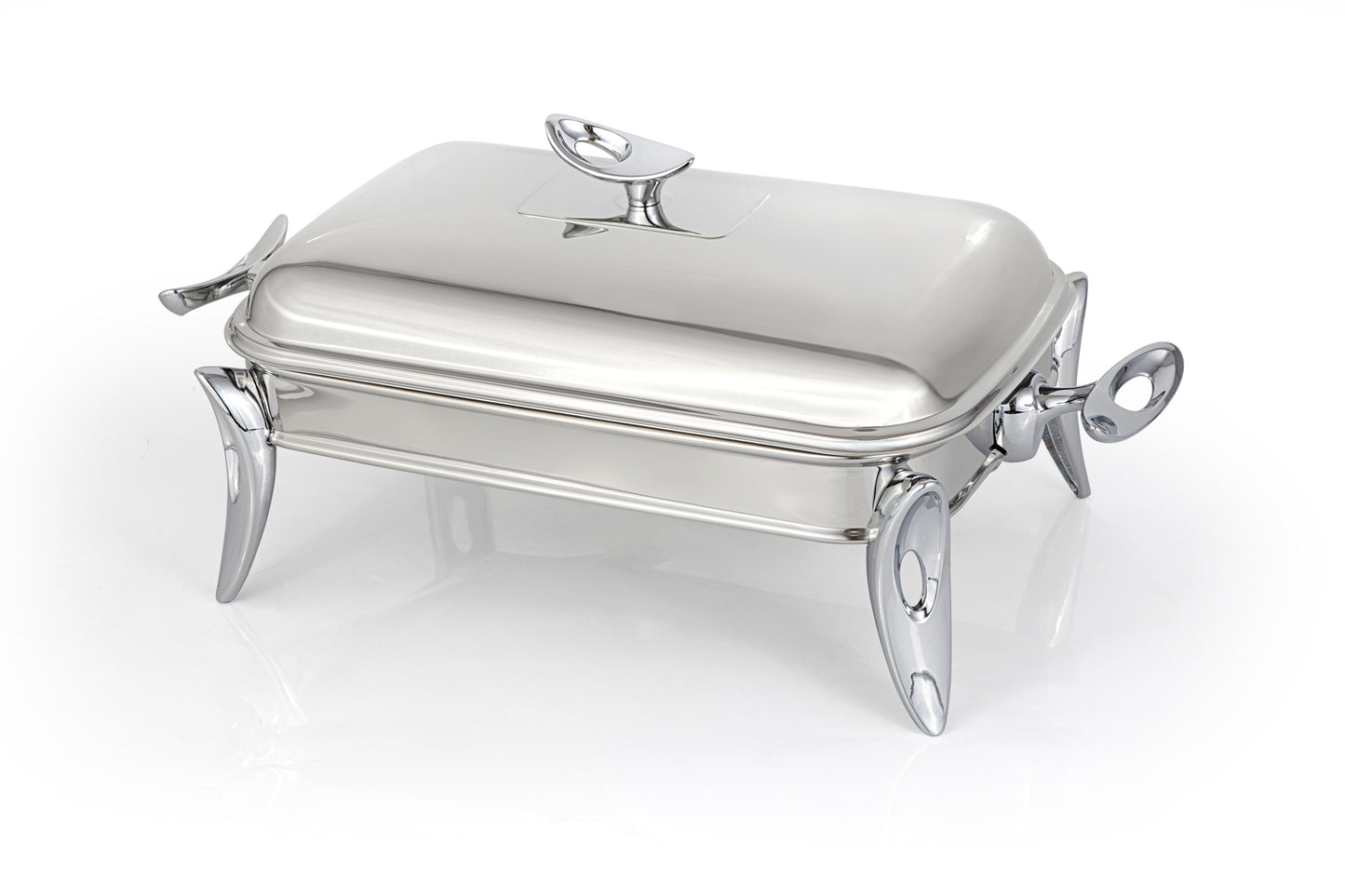 Mat Steel Silver Rectangle Chafing Dish W/Warmer Medium