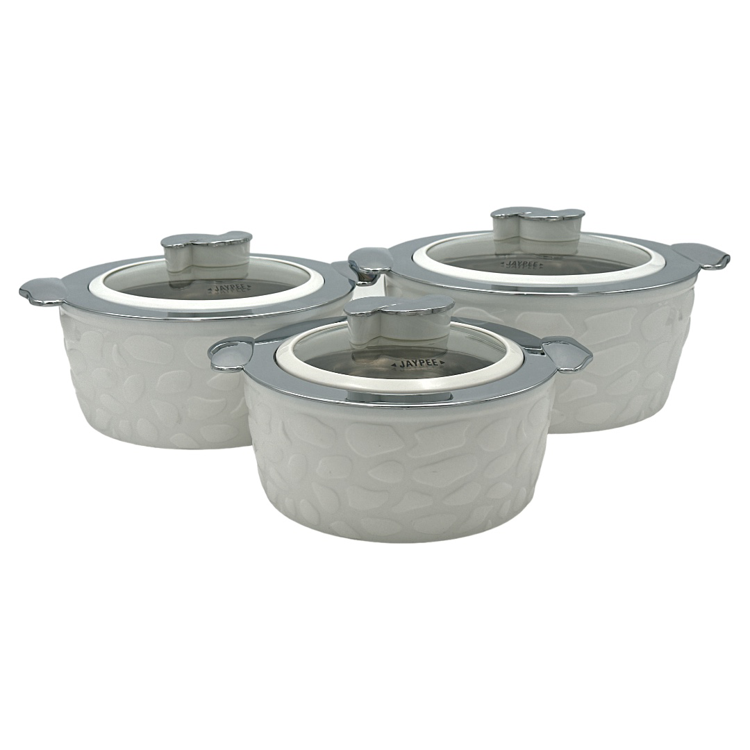 Jaypee Peblo Klass Casserole 3Pcs Set White