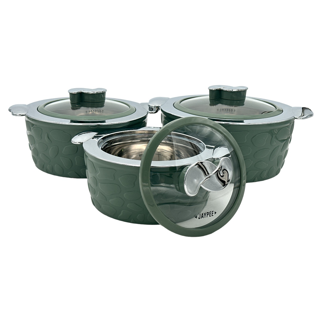 Jaypee Peblo Klass Casserole 3Pcs Set Green