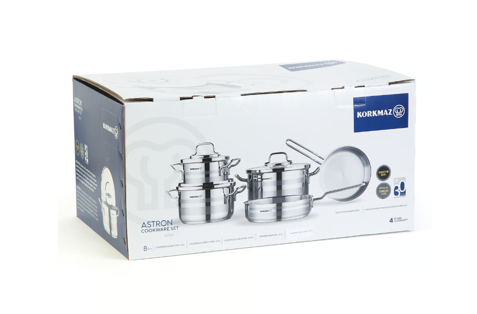 Korkmaz A2055 Astron 8 Pcs Cookware Set