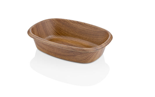 Evelin Wood Finish Small Oval Basket