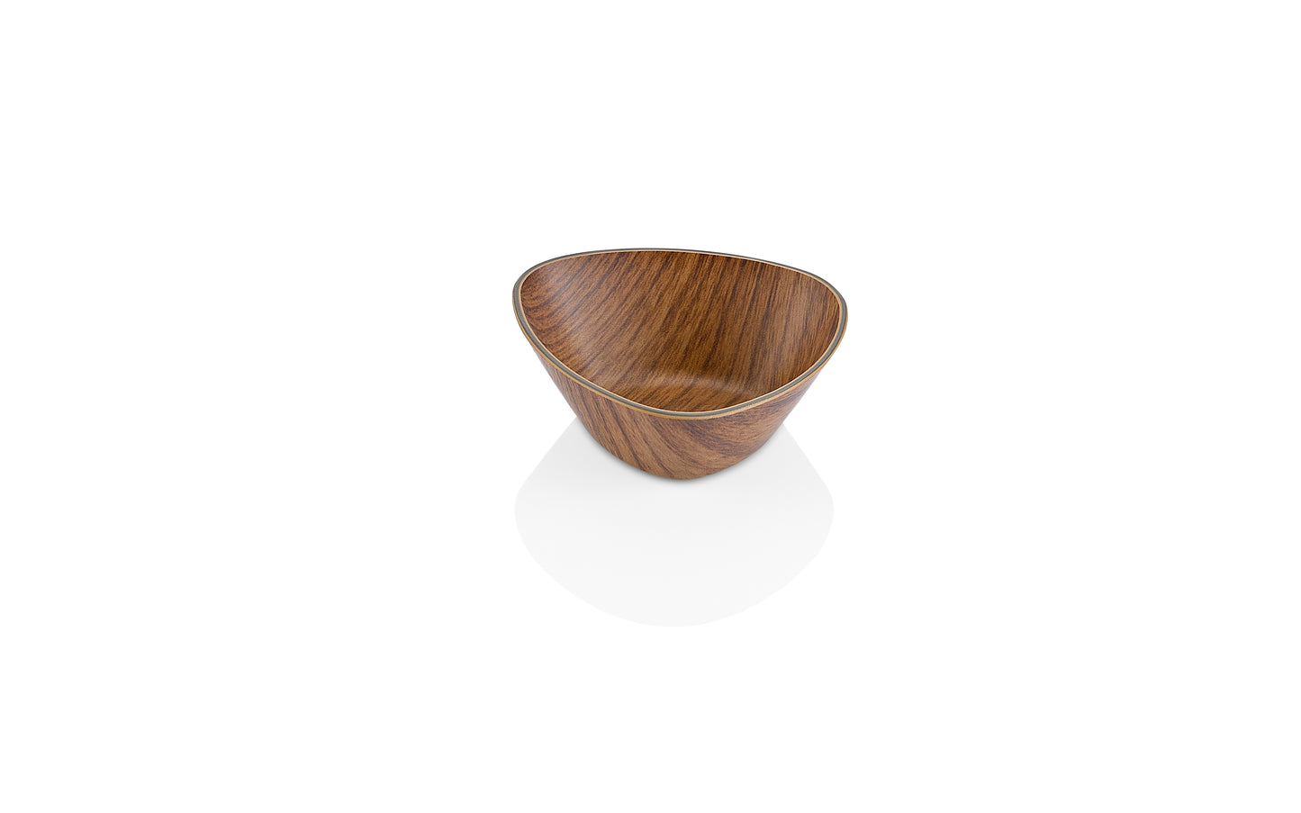 Evelin Wood Finish Mini Triangle Bowl