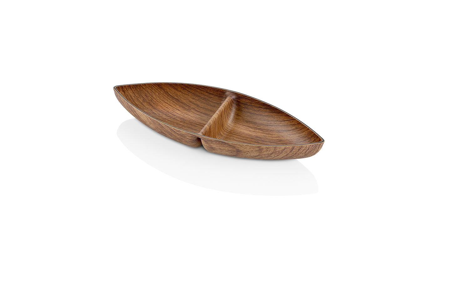Evelin Wood Finish Halfeti 2 Comp Snack Dish