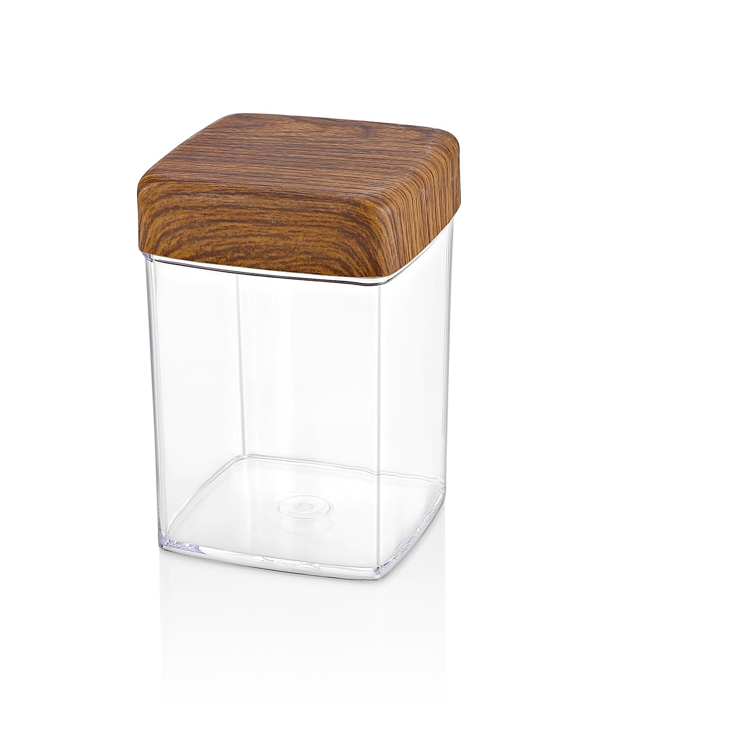 Evelin Wood Finish 1 Ltr Square Jar