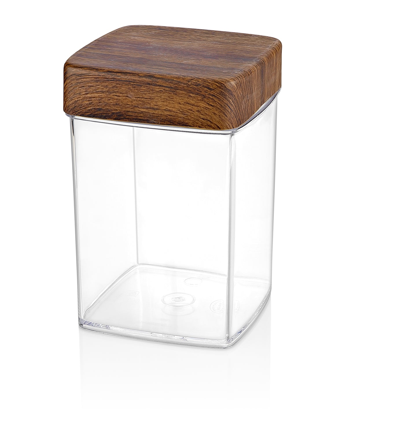 Evelin Wood Finish 1.90Ltr Square Jar