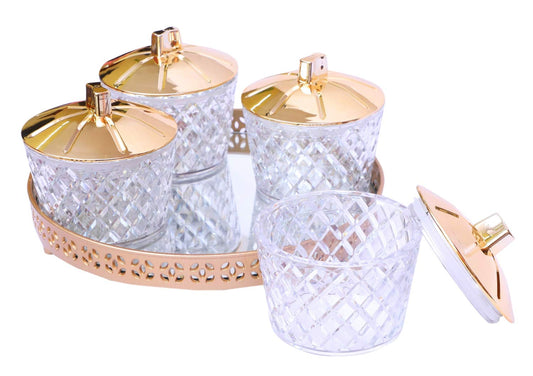 Jaypee Luxe Jar Set Of 4 With Tray