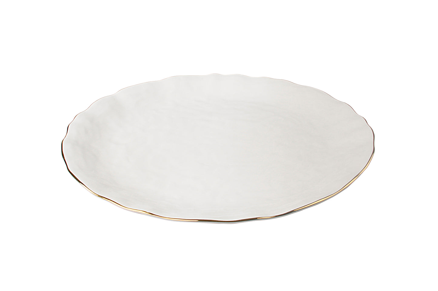 Round Plate With Gold Line 6 Inch