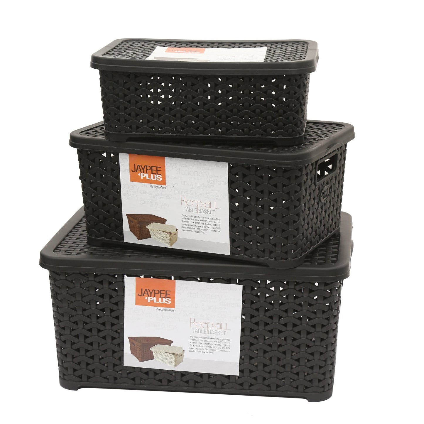 Jaypee Keep All Small Basket W/Cover BLACK