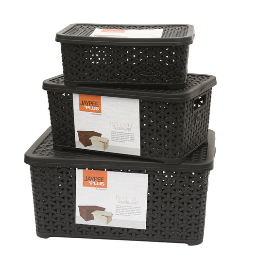 Jaypee Keep All Large Basket W/Cover BLACK