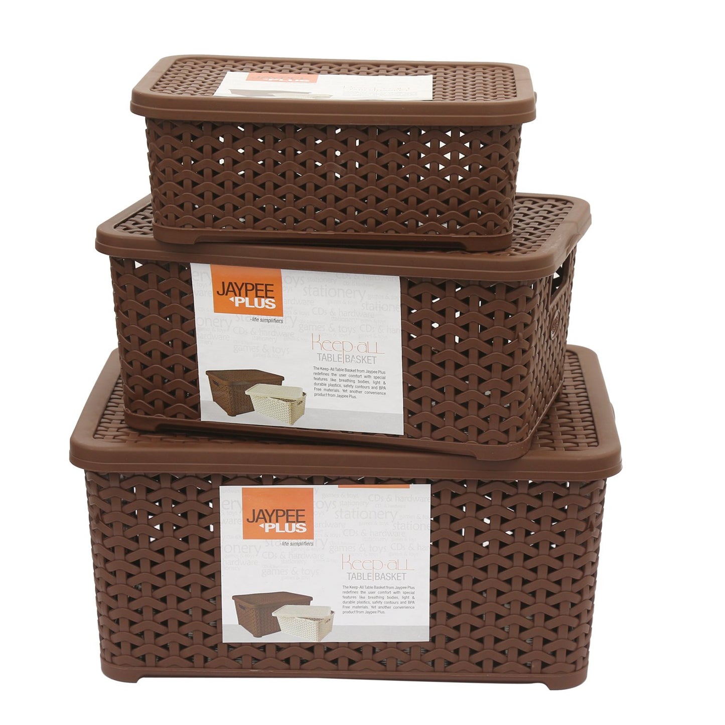 Jaypee Keep All Large Basket W/Cover BROWN