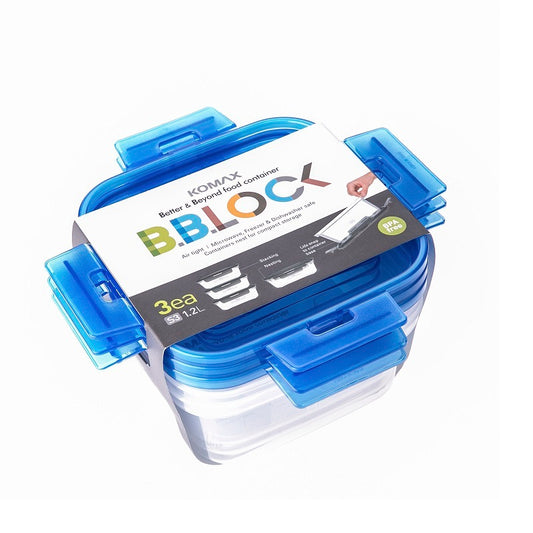Komax Bb Lock Food Container R3 - 1300Ml  (Pack Of 3pc)