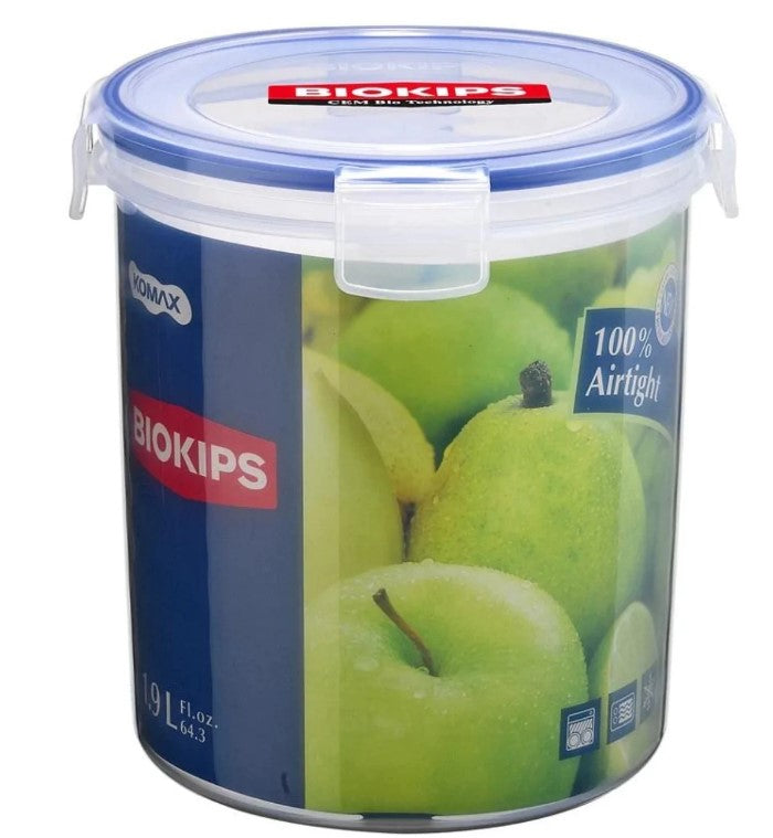 Komax Round Plastic Container .-C22 1.9Lt