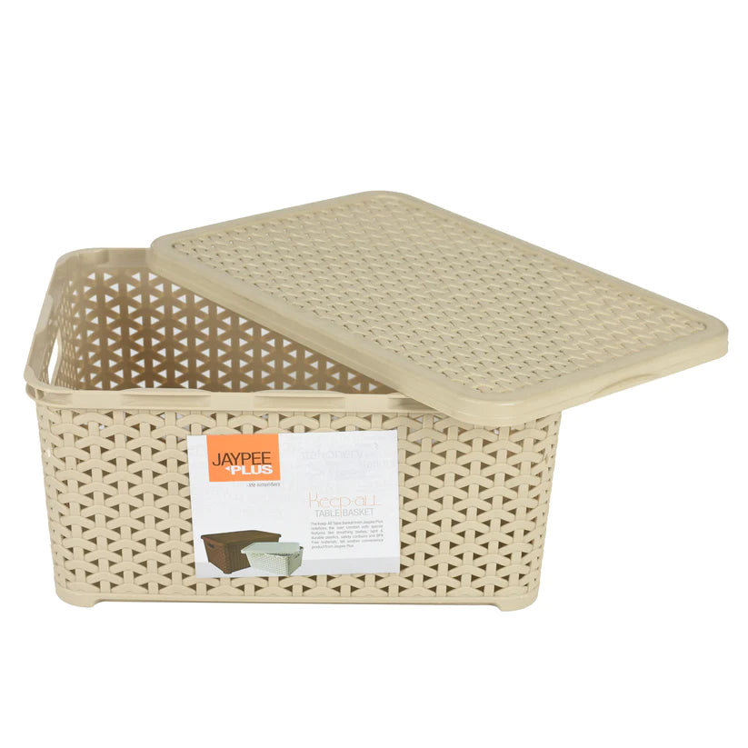 Jaypee Keep All Large Basket W/Cover BEIGE