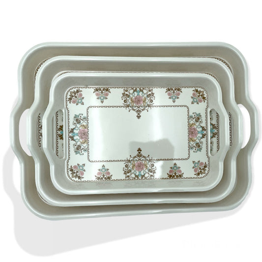Hopeful 3Pcs Rectangle Tray Set WHITE