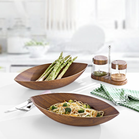 Evelin Wood Finish Large Gondol Bowl