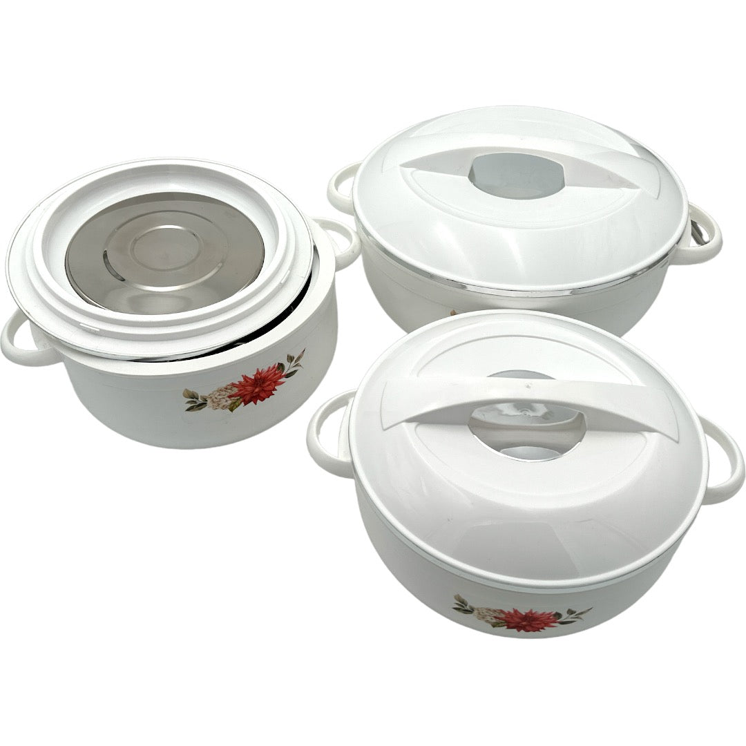 Asian Nova Casserole 3Pcs Set 2500+3500+5500Ml WHITE