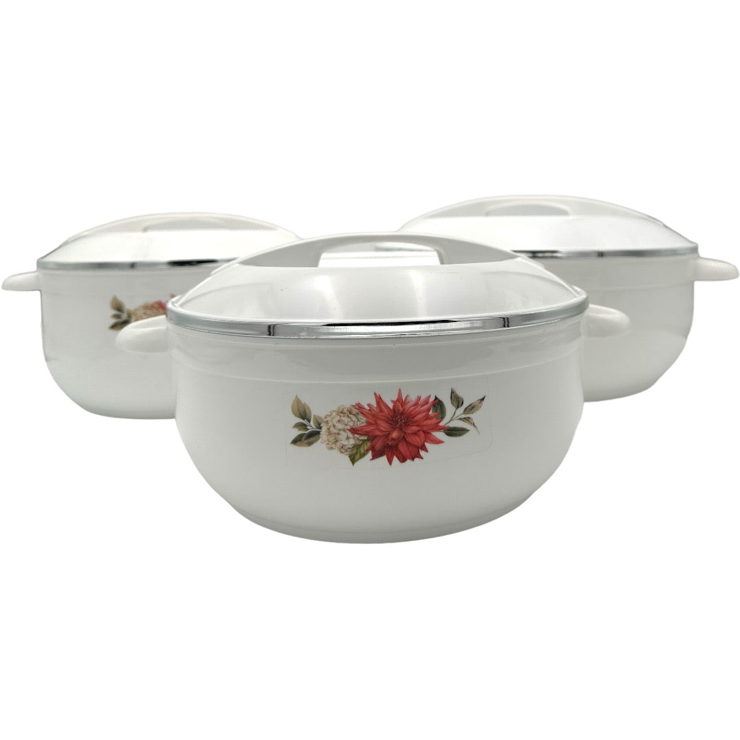 Asian Nova Casserole 3Pcs Set 2500+3500+5500Ml WHITE