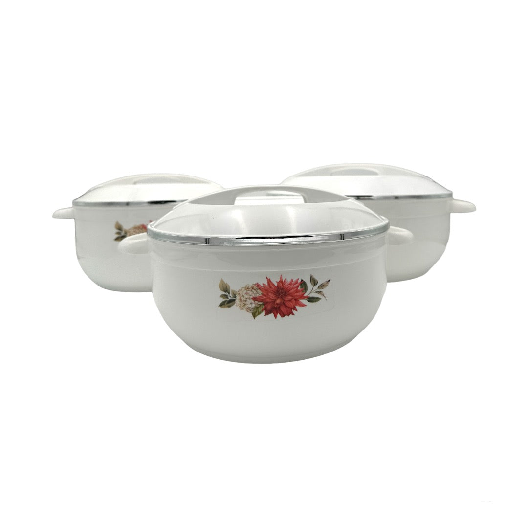 Asian Nova Casserole 3Pcs Set 1000+1600+2500Ml WHITE