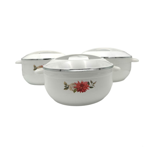 Asian Nova Casserole 3Pcs Set 1000+1600+2500Ml WHITE