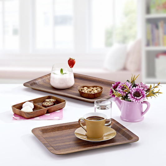 Evelin Wood Finish Large Tray