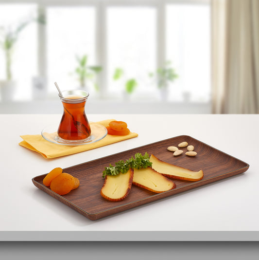 Evelin Wood Finish Tray G/N 17.5 X 32.5 Cm