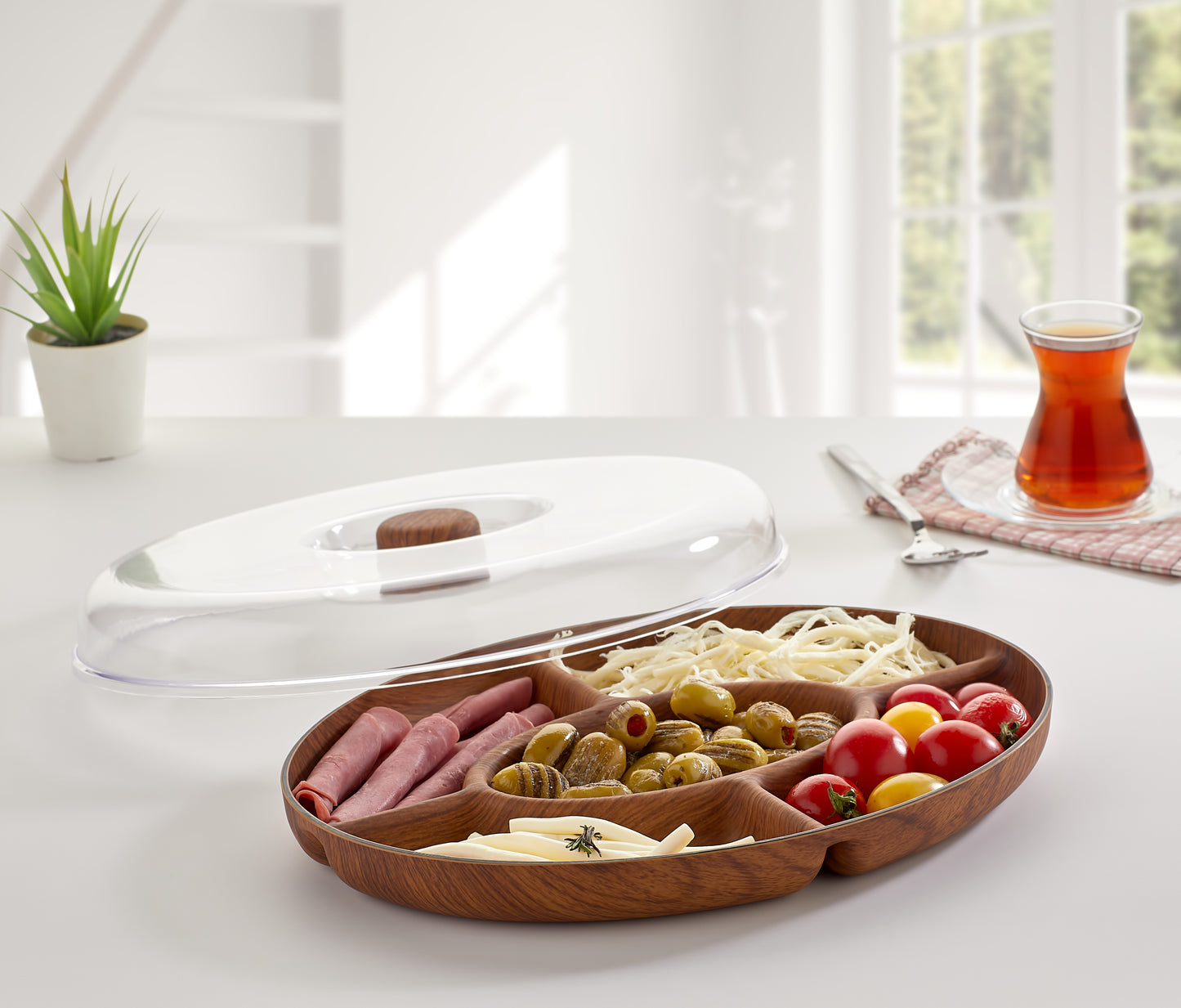 Evelin Wood Finish Tokyo Nut & Breakfast Set