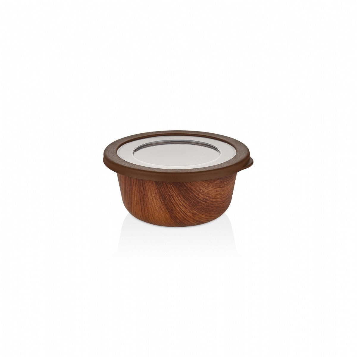 Evelin Wood Finish Stylish Small Round Storage Bowl 167*167*75 mm