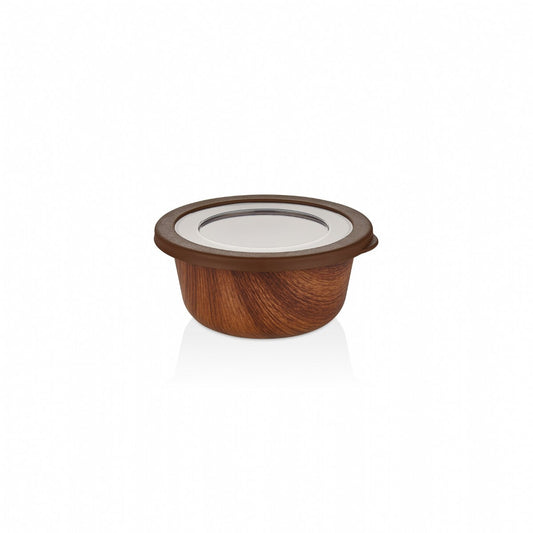Evelin Wood Finish Stylish Small Round Storage Bowl 167*167*75 mm