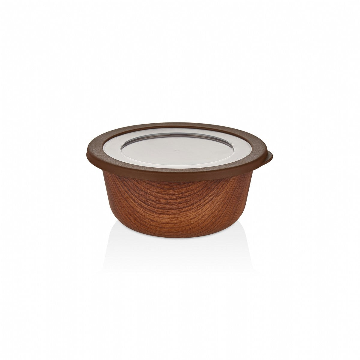 Evelin Wood Finish Stylish Medium Round Storage Bowl 205*205*90 mm