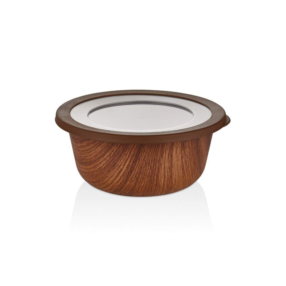 Evelin Wood Finish Stylish Large Round Storage Bo245*245*105 mm