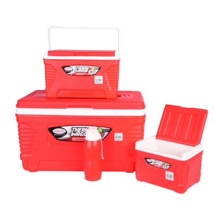 Asian Thermo Wagon Ice Cooler Set Of 4  Large Red