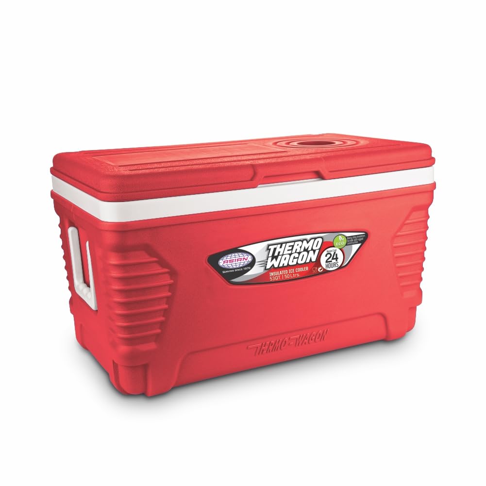 Asian Thermo Wagon Insulated Ice Cooler 50Ltr Red