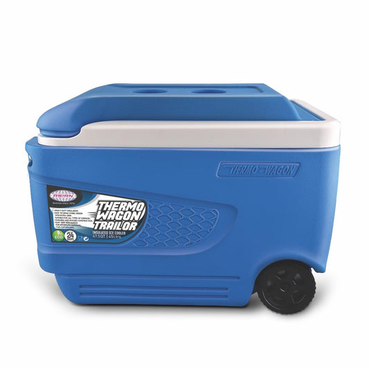 Asian Thermo Wagon Insulated Ice Cooler 45Ltr with Wheels Blue