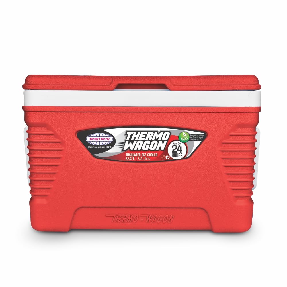 Asian Thermo Wagon Insulated Ice Cooler 62Ltr Red
