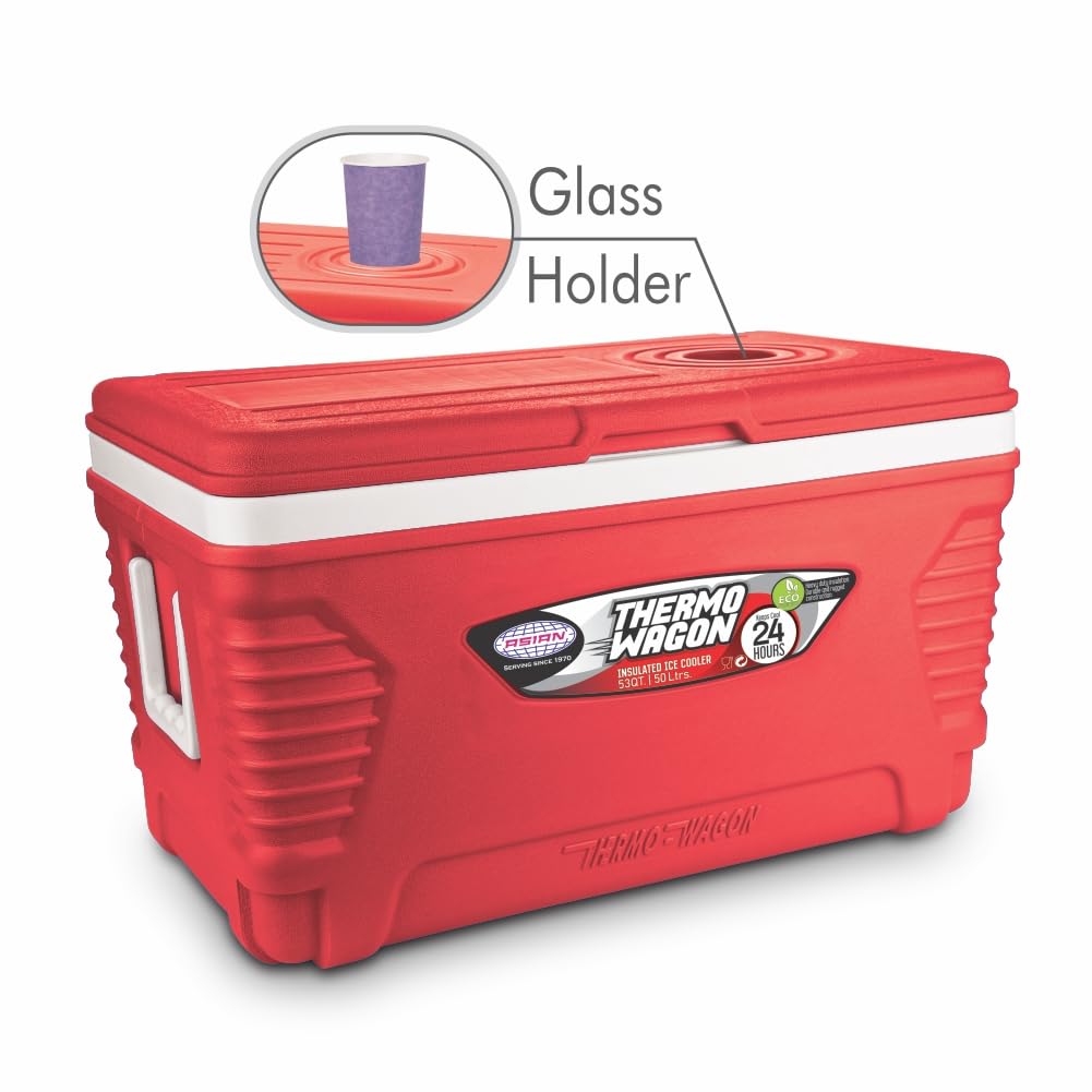 Asian Thermo Wagon Insulated Ice Cooler 50Ltr Red