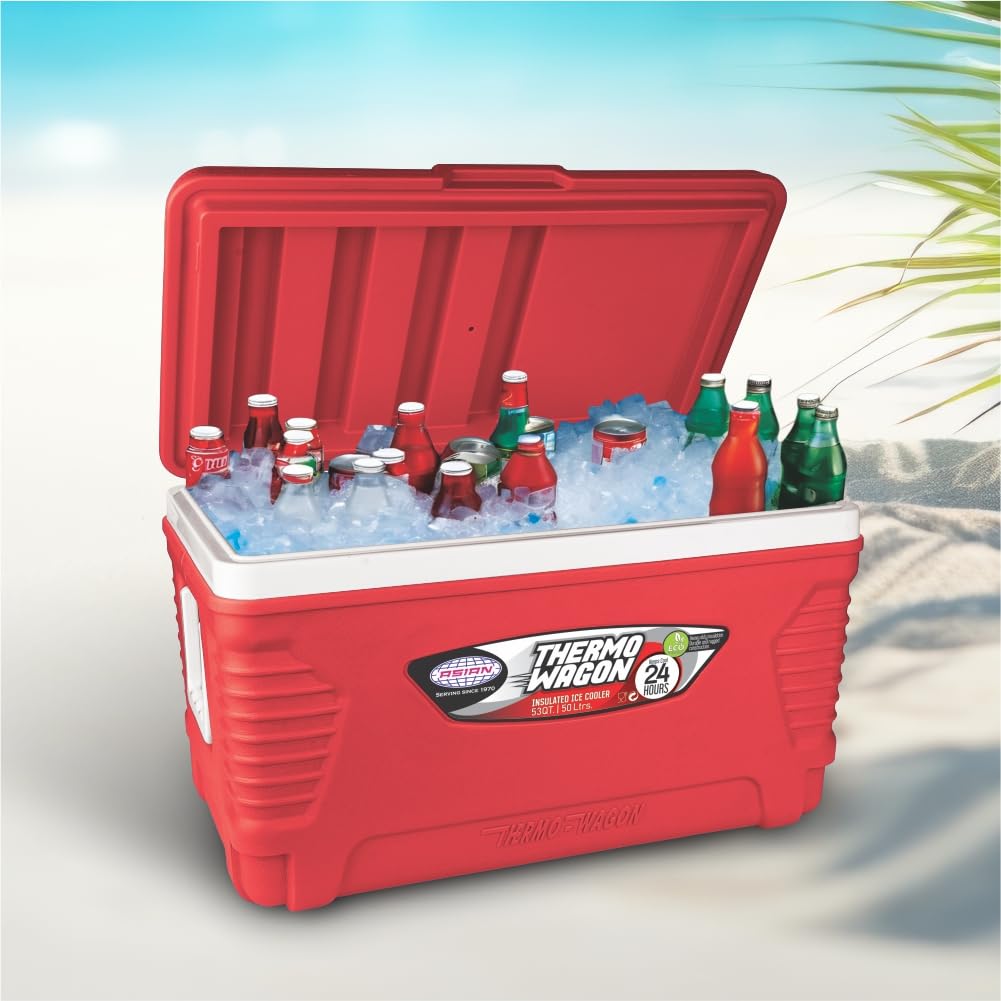 Asian Thermo Wagon Insulated Ice Cooler 50Ltr Red