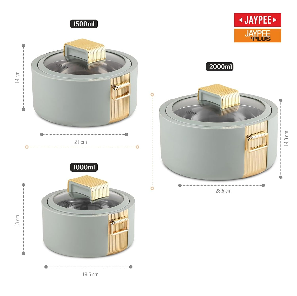Jaypee Regalia Klass Casserole Set Of 3 (1000+1500+2000)