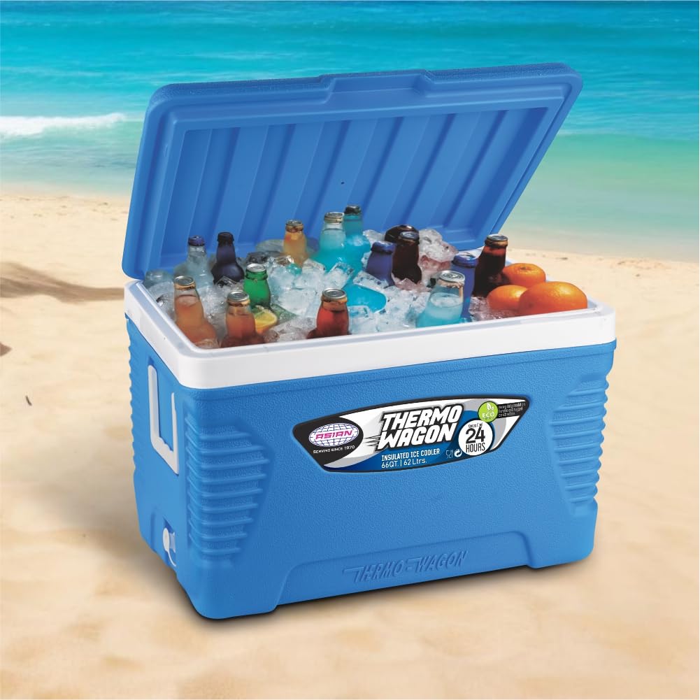 Asian Thermo Wagon Insulated Ice Cooler 62Ltr Blue