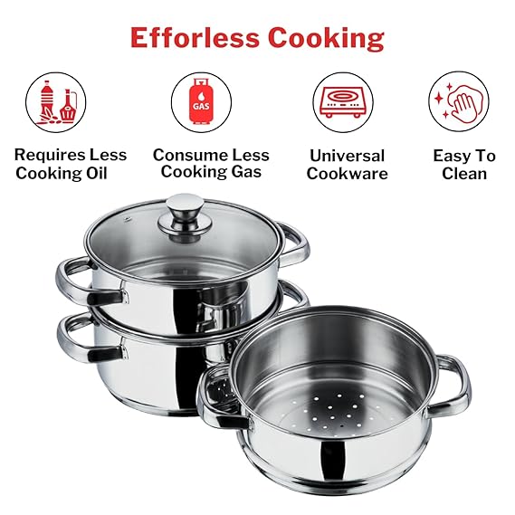 Vinod 3 Tier Steamer W/Lid 24Cm
